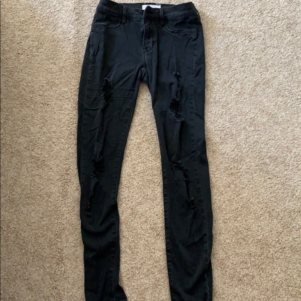 Black ripped jeggings